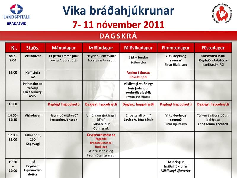 Vika bráðahjúkrunar 7. til 11. nóvember