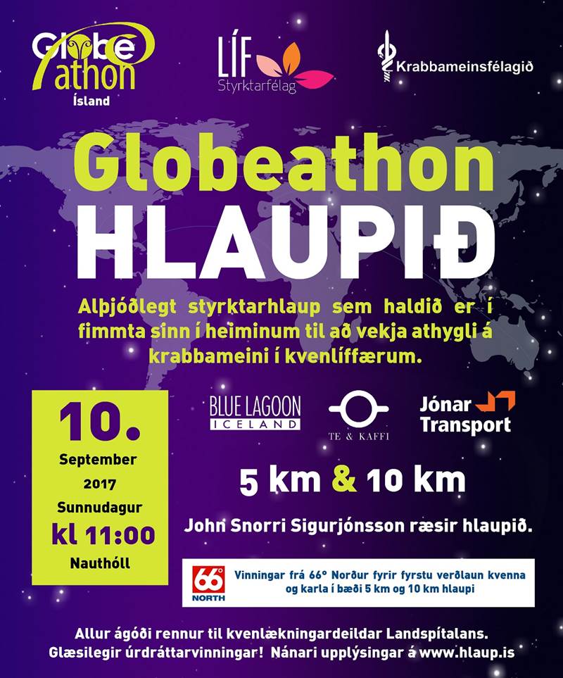 Globeathon hlaup 10. september til styrktar kvenlækningadeild Landspítala