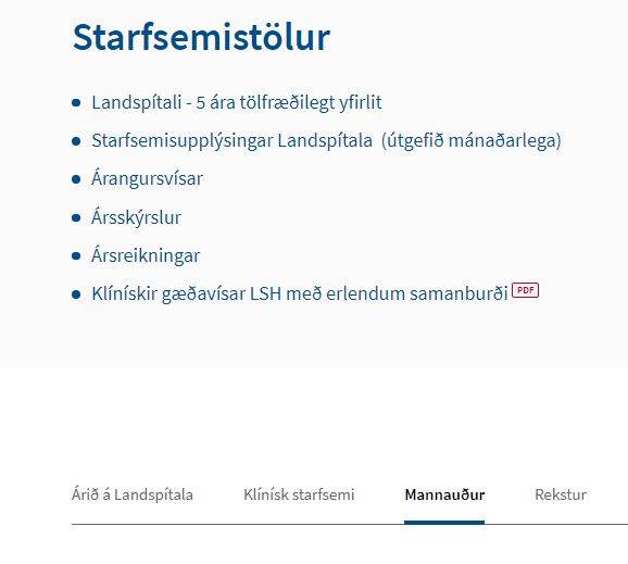 Endurbætt vefsíða um spítalann í tölum